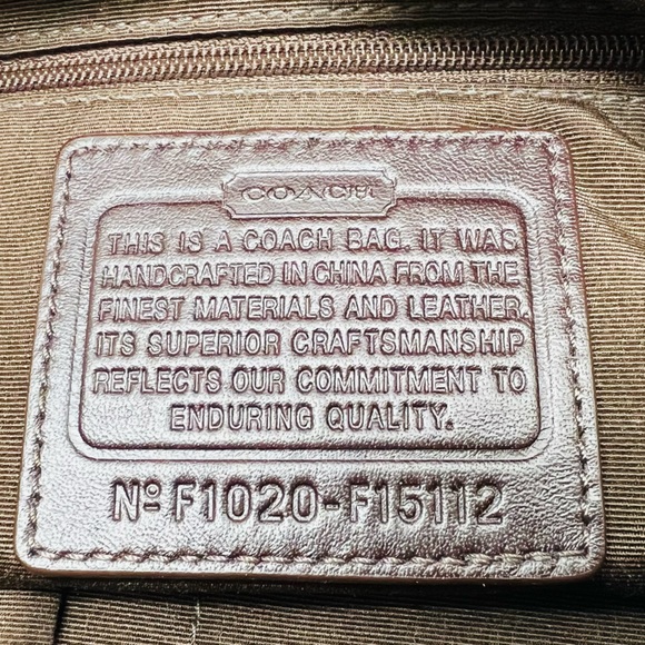 Coach 15112 Signature Stripe Beige And Brown Tote - Picture 5 of 10